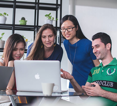 Close-up of a developer working on AI code